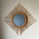 Diamond-shaped sun mirror in rattan – France, 1960s