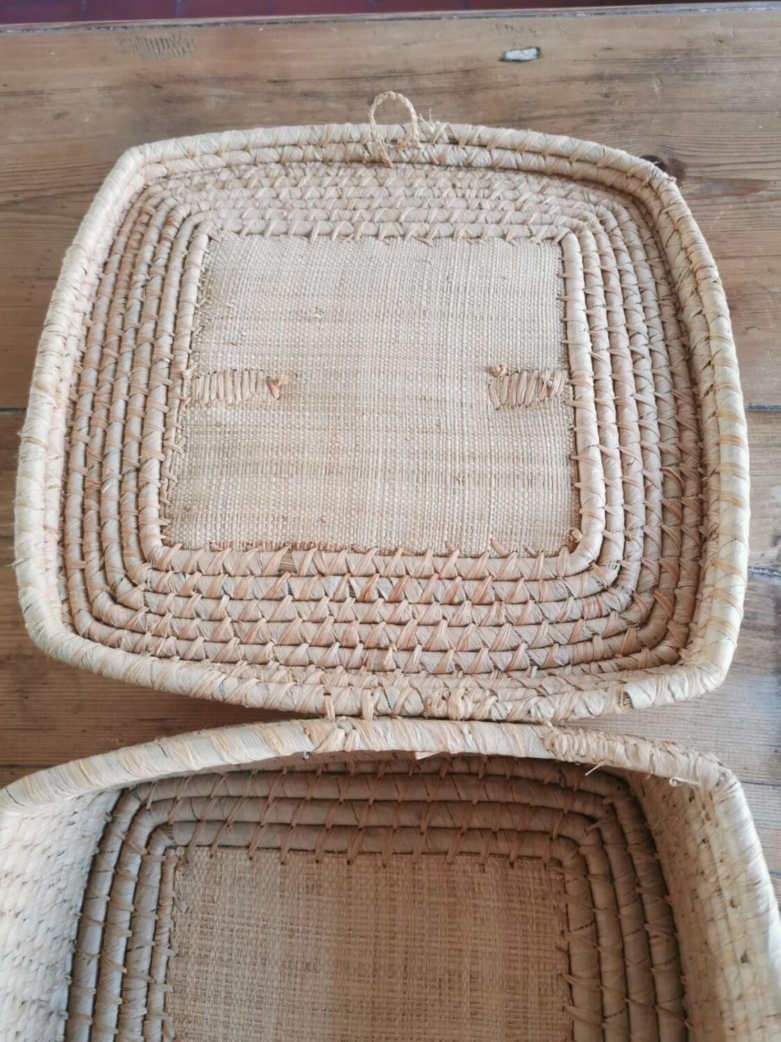 Vintage wicker suitcase