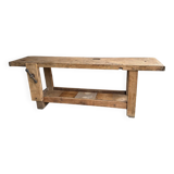 Large raw solid wood workbench