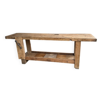 Large raw solid wood workbench