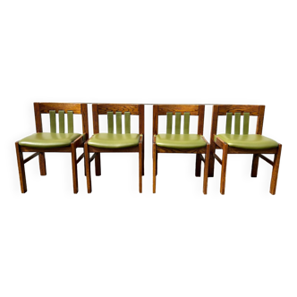 Oak Vintage Design Dining Chairs (4)