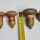 Set of 4 Antique Wooden Spinning Tops – Hand Painted Vintage Toys