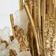 Dining table brass sculpture rock crystals Isabelle Faure 1970