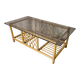 Rattan coffee table with smoked glass top 1970