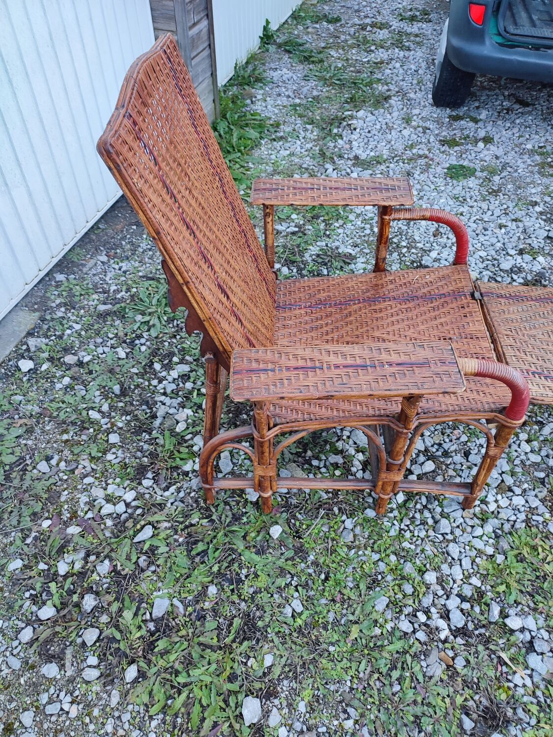 Rattan chaise longue 1900