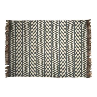 Cotton hand weaved hand block printed picnic rug