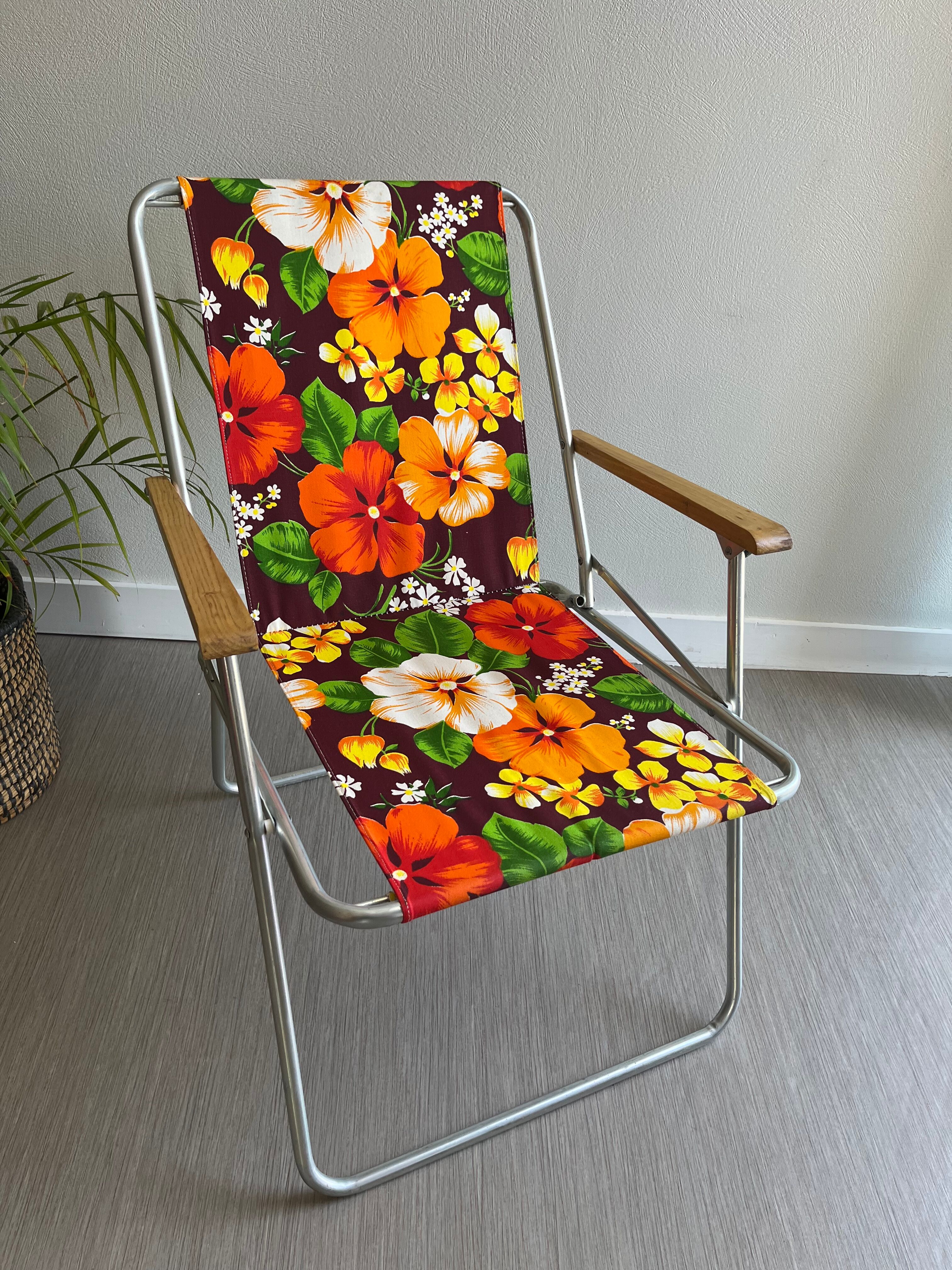 Vintage floral camping chair