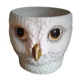 70s ceramic owl head pot cover