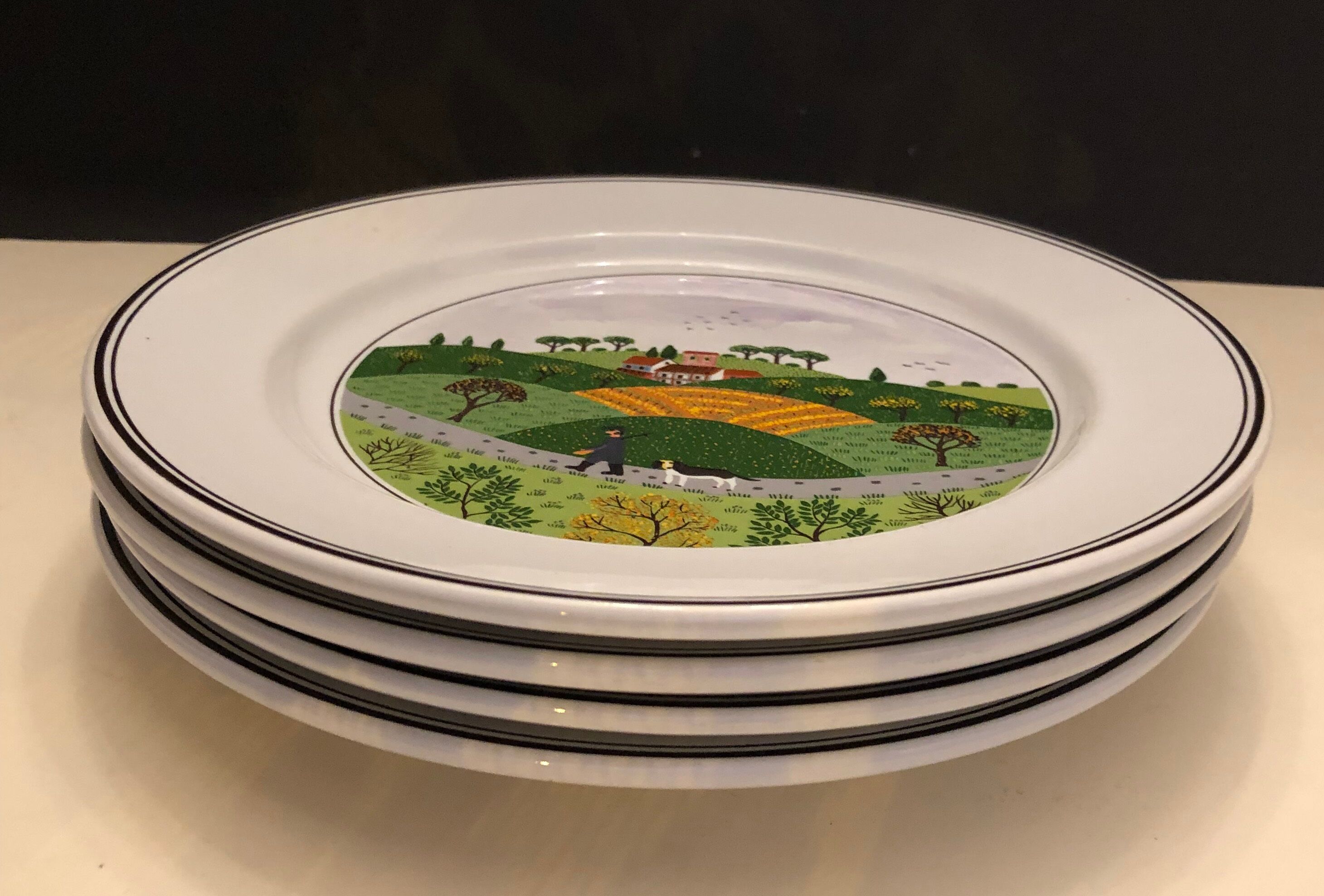 4 plates Villeroy & Boch naïve decorations
