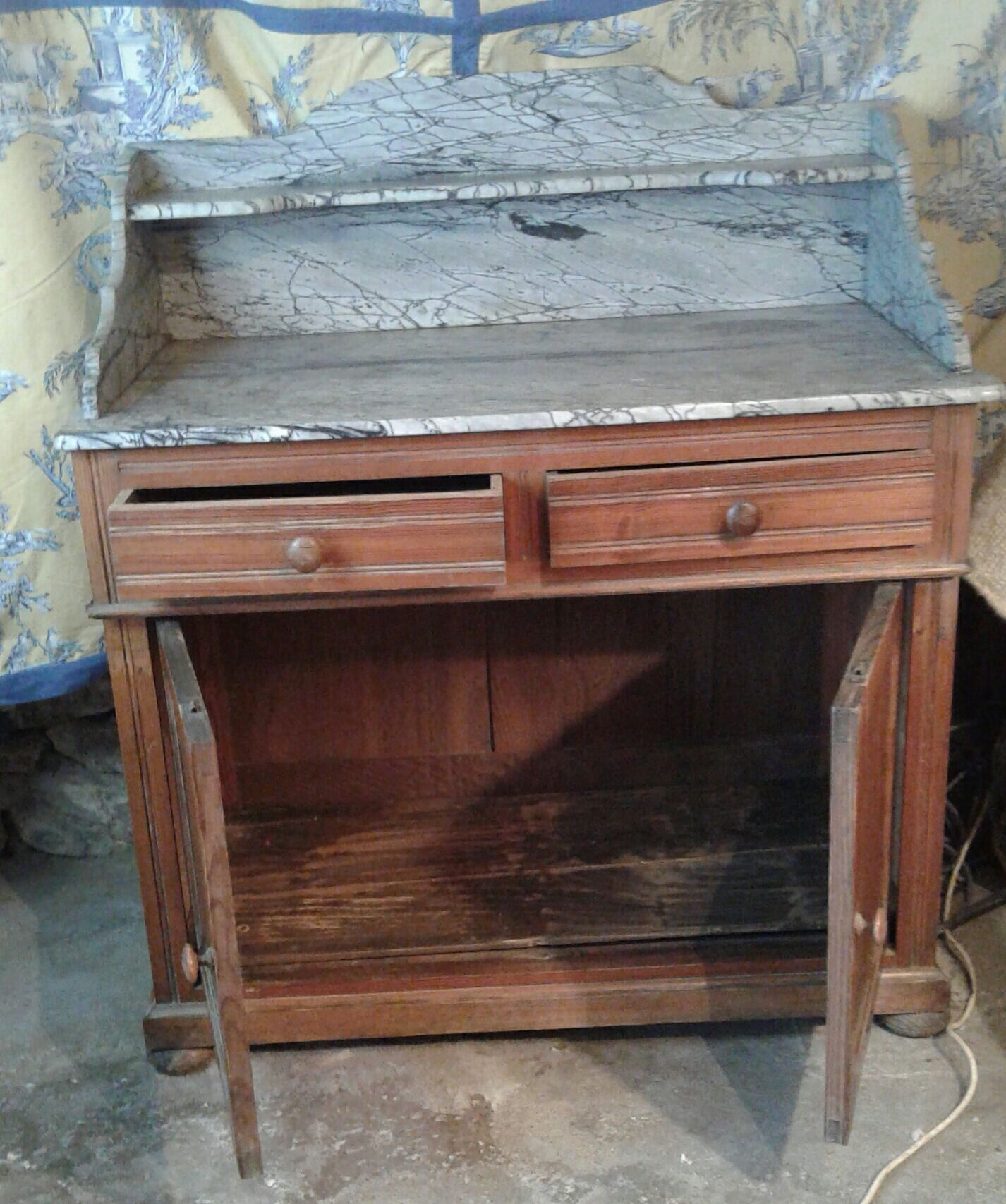 Bathroom furniture with marble