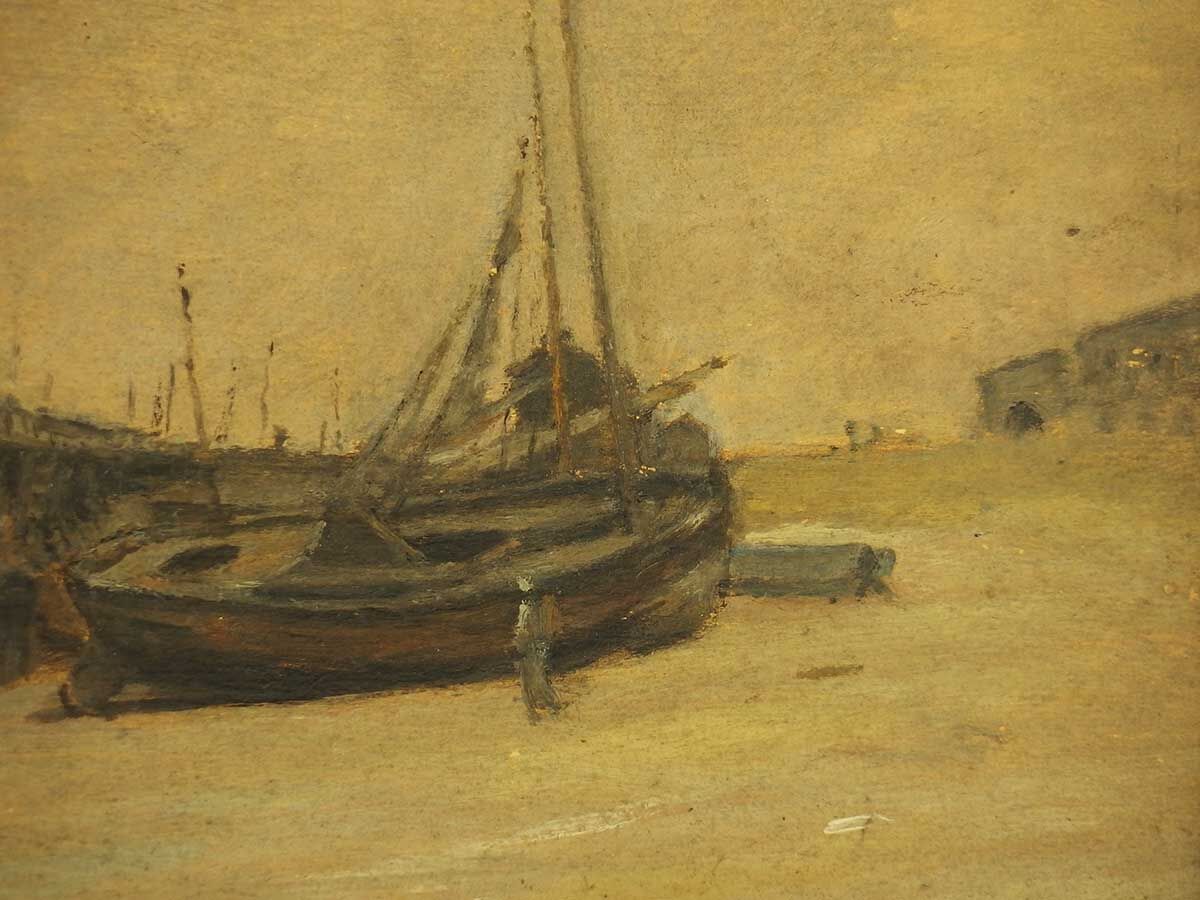 Painting depicting a maritime landscape