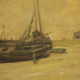 Painting depicting a maritime landscape