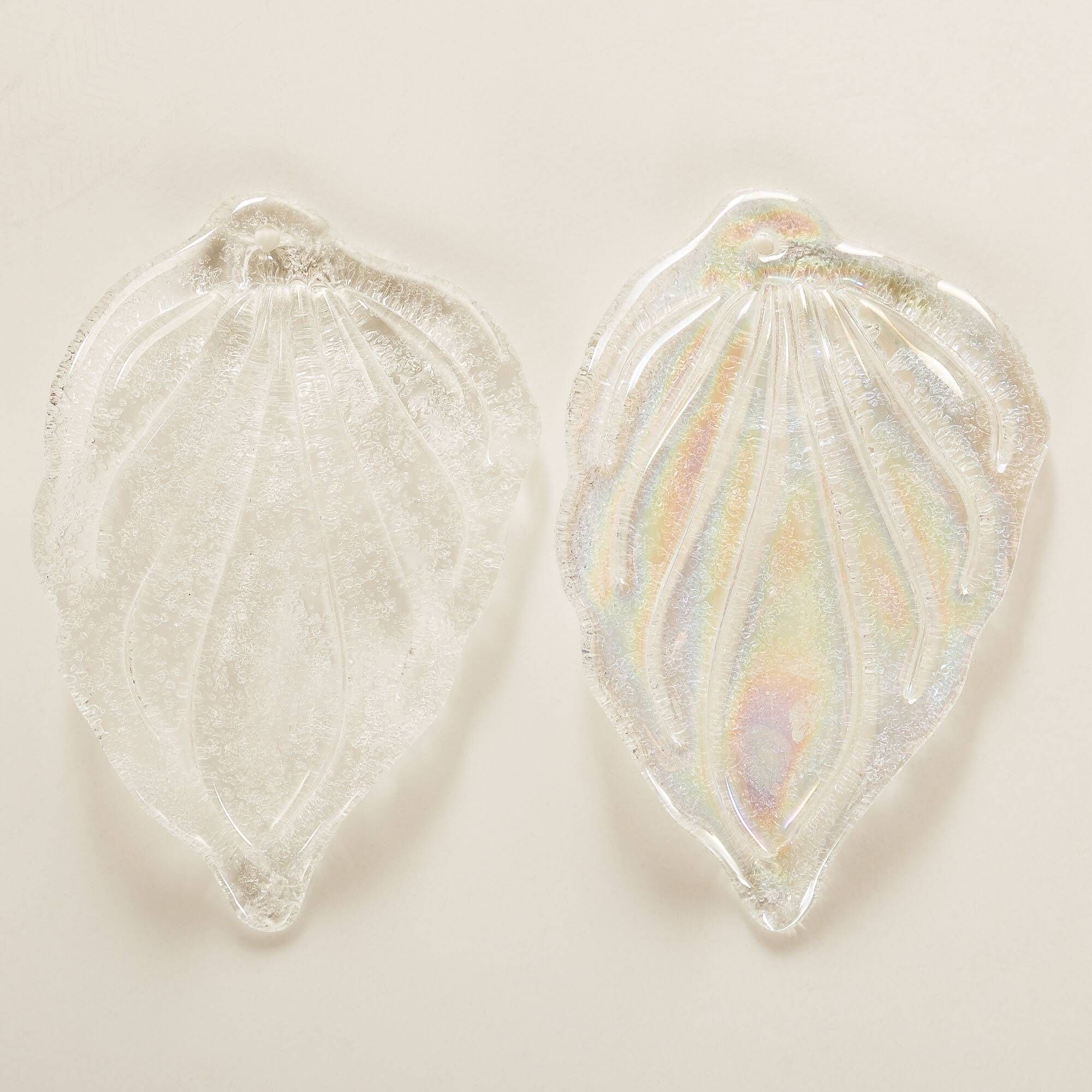 Novaresi Murano glass frosted leaves chandelier, Italy 1970s