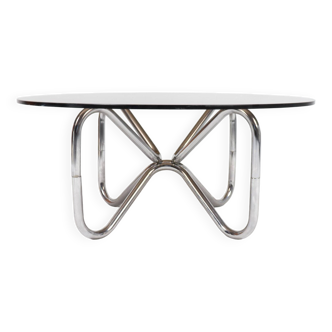 Space Age tubular steel coffee table, France, 1970s