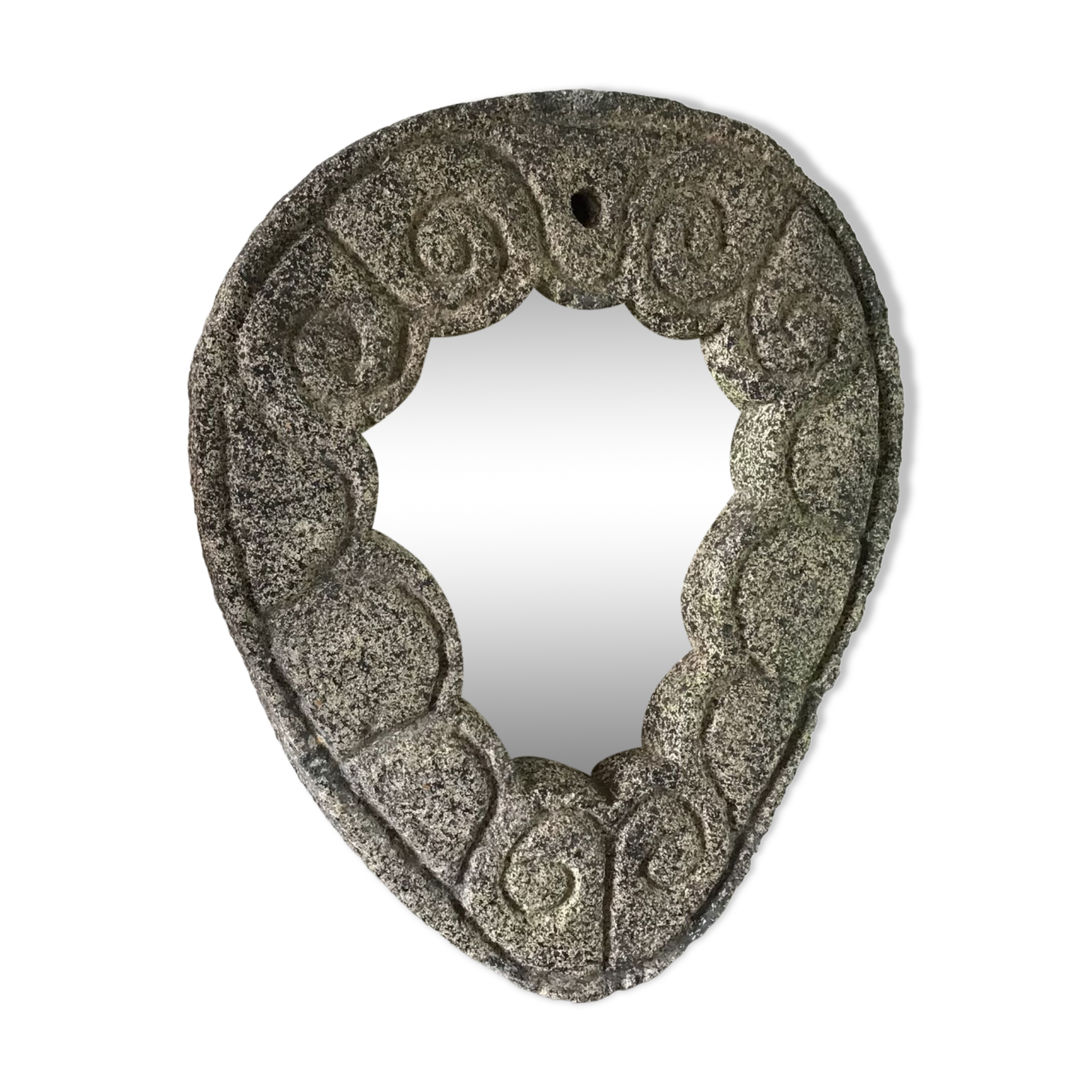 Brutalist ceramic mirror year 50 vintage