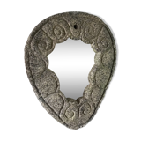 Brutalist ceramic mirror year 50 vintage