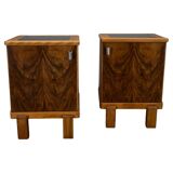1935s pair of rare Art Deco bedside tables, Czechoslovakia