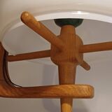 Suspension avec opaline "votre maison" de Guillerme & Chambron en bois