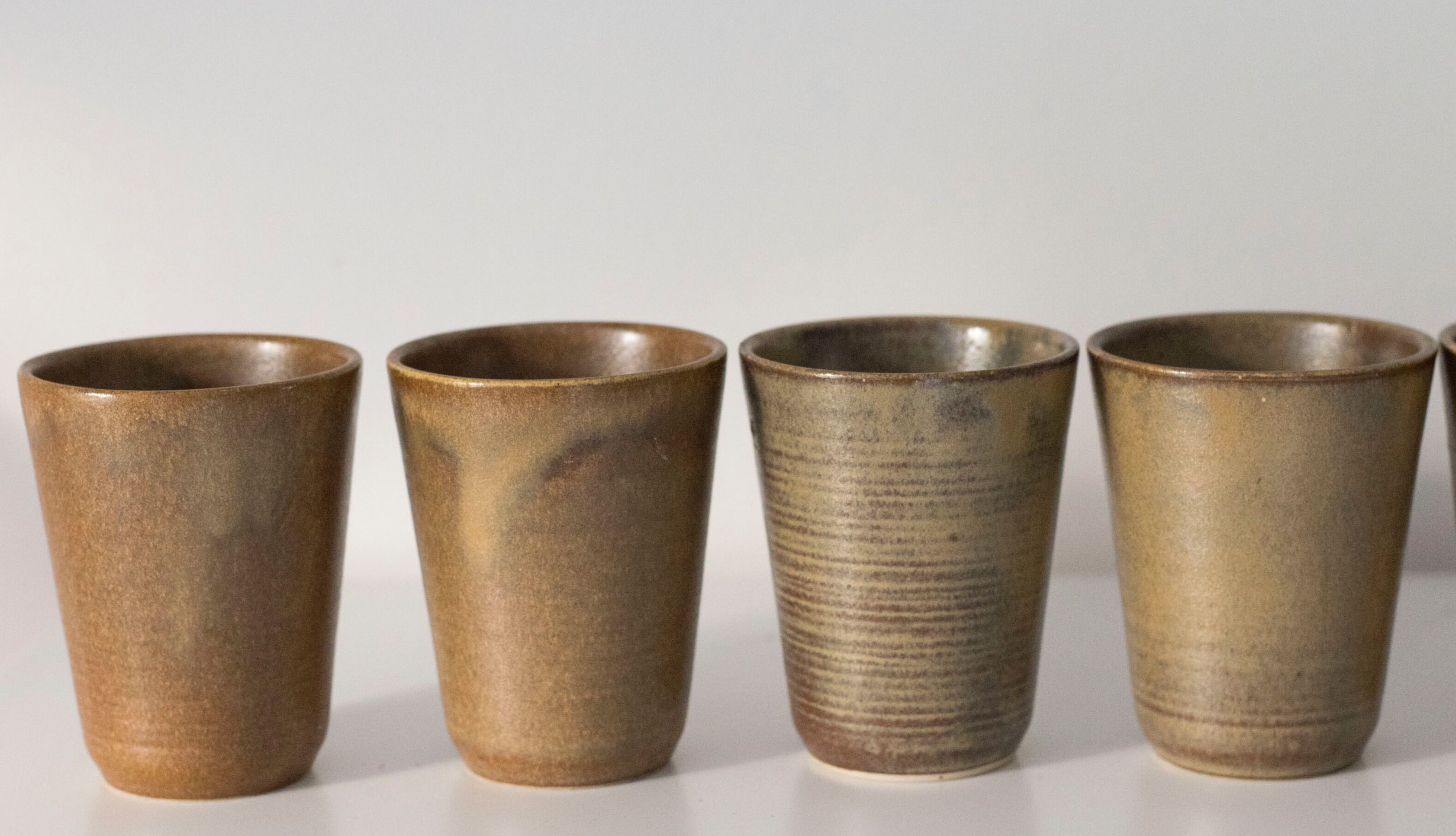 Set of 8 Digoin sandstone glasses