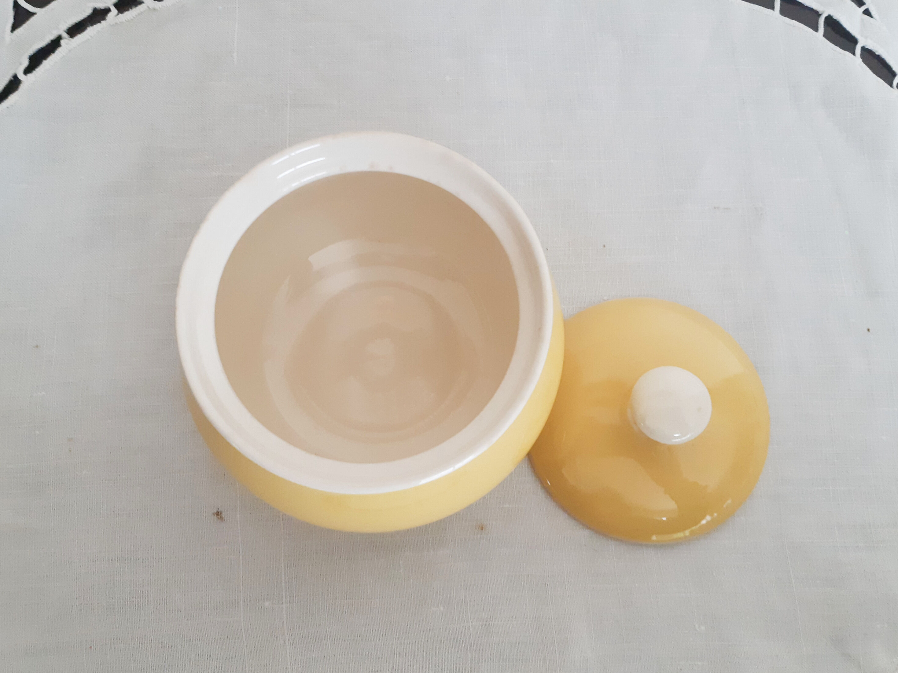 Sucrier jaune villeroy et boch en faience