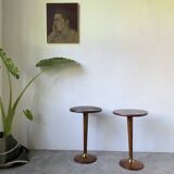 Pair of art deco oak side tables