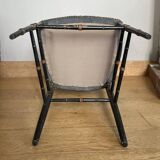 Chaise de chambre époque Napoleon III  Fleurs de Lys et décors peints colorés