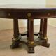 Large extendable round table – column leg – Empire period / mahogany