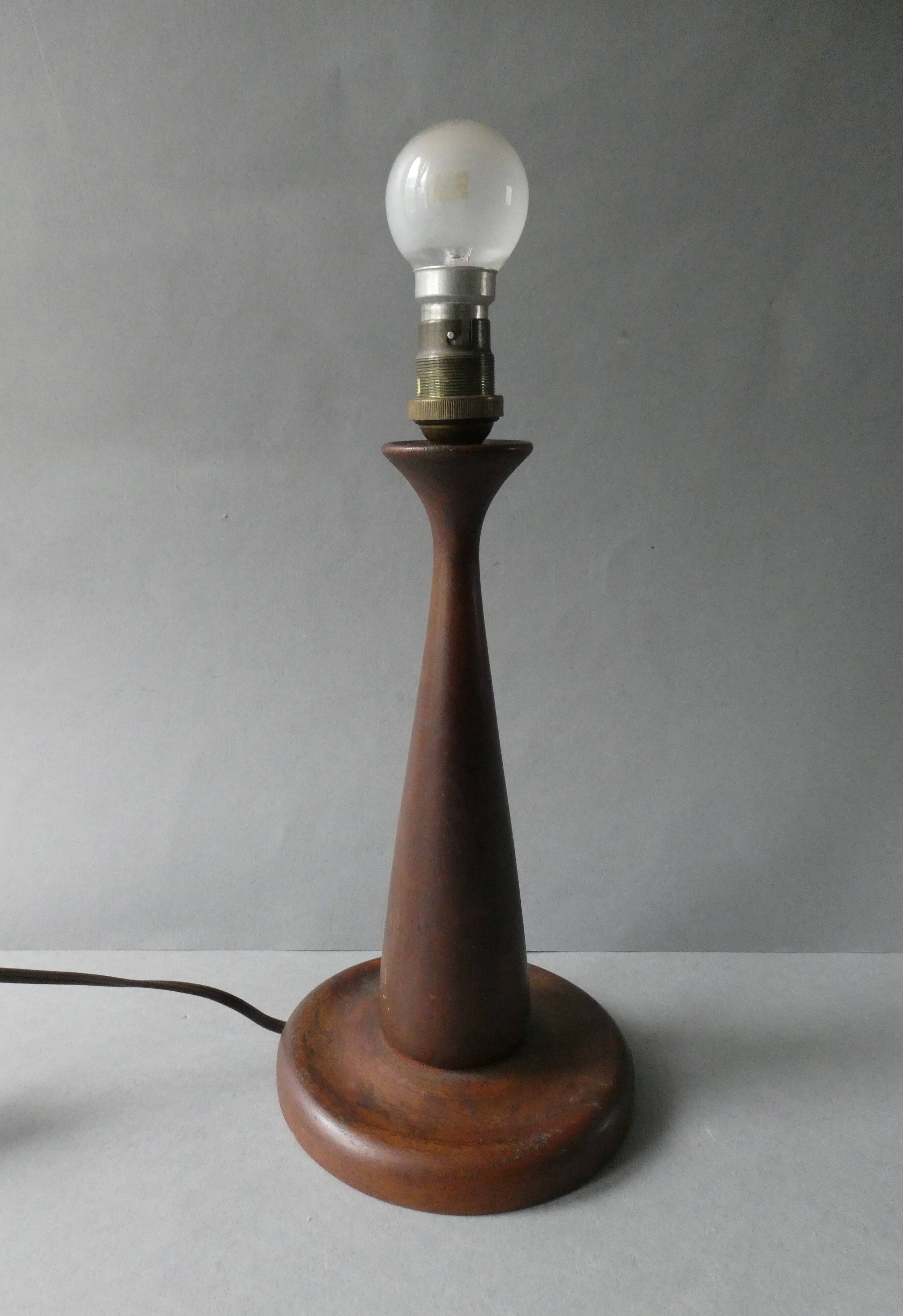 Teak lamp with a rope shade, around 1950.