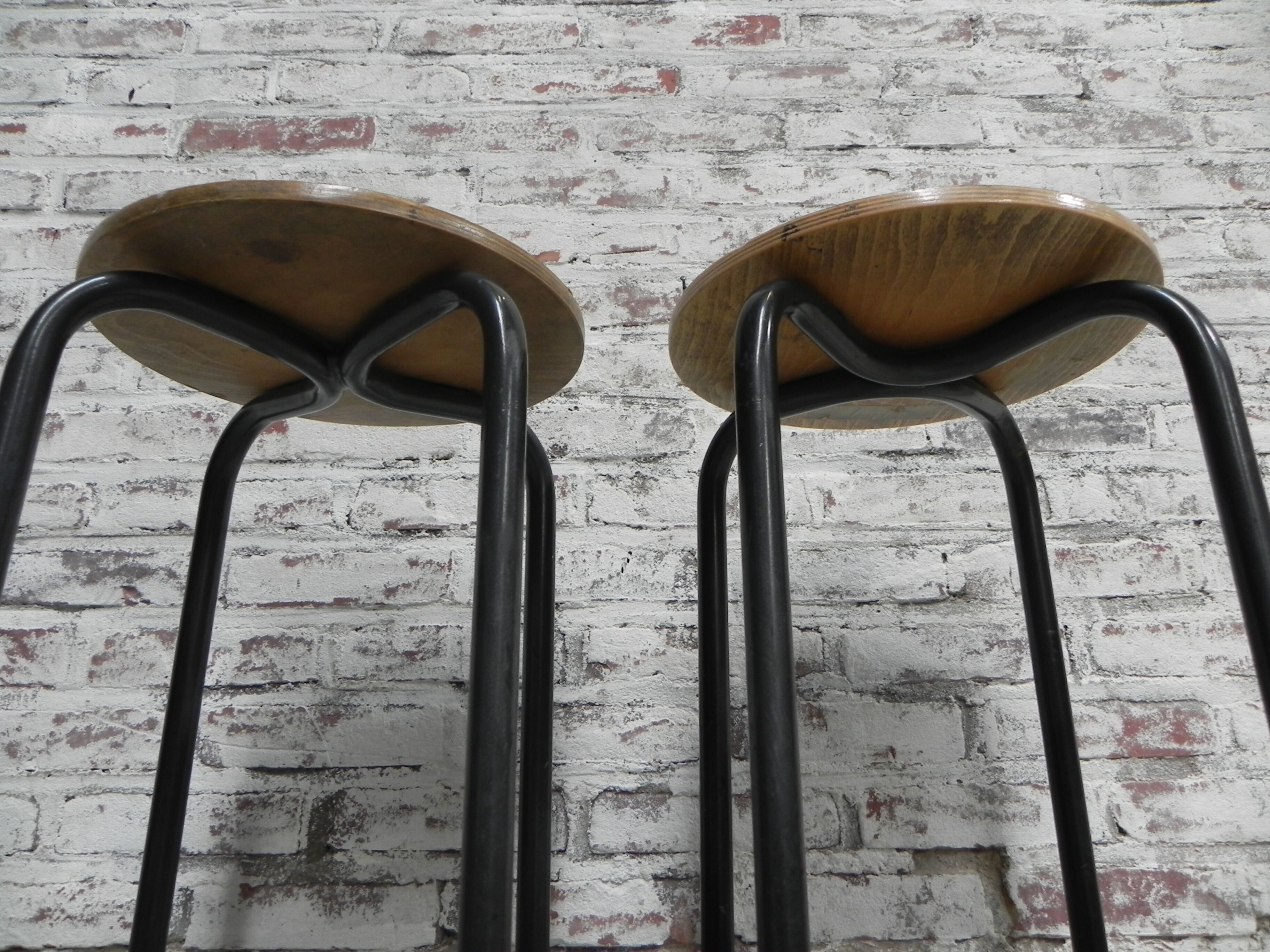 Industrial steel stool, 60 cm high