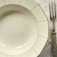 Hollow serving dish in old Badonviller earthenware, off-white and vintage gold, tableware