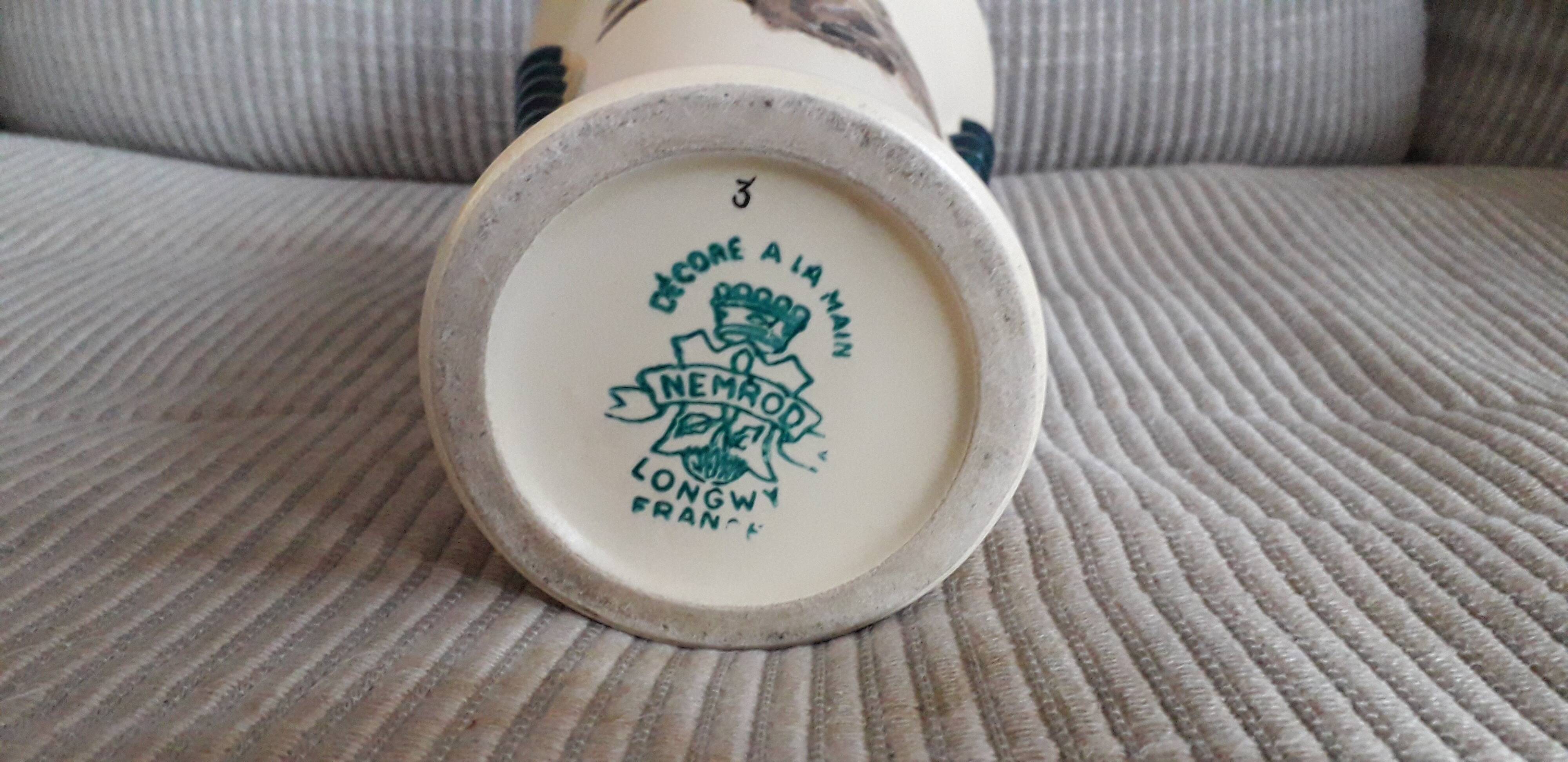 Vintage Art Deco ceramic vase from Longwy