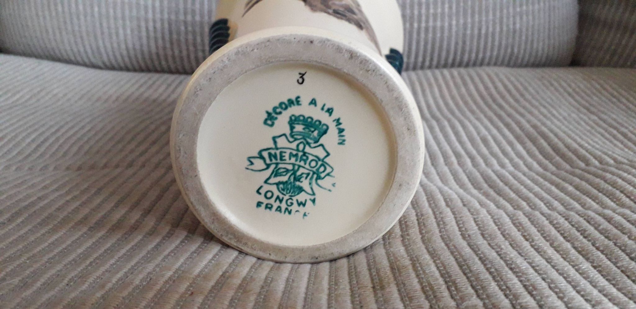 Vintage Art Deco ceramic vase from Longwy