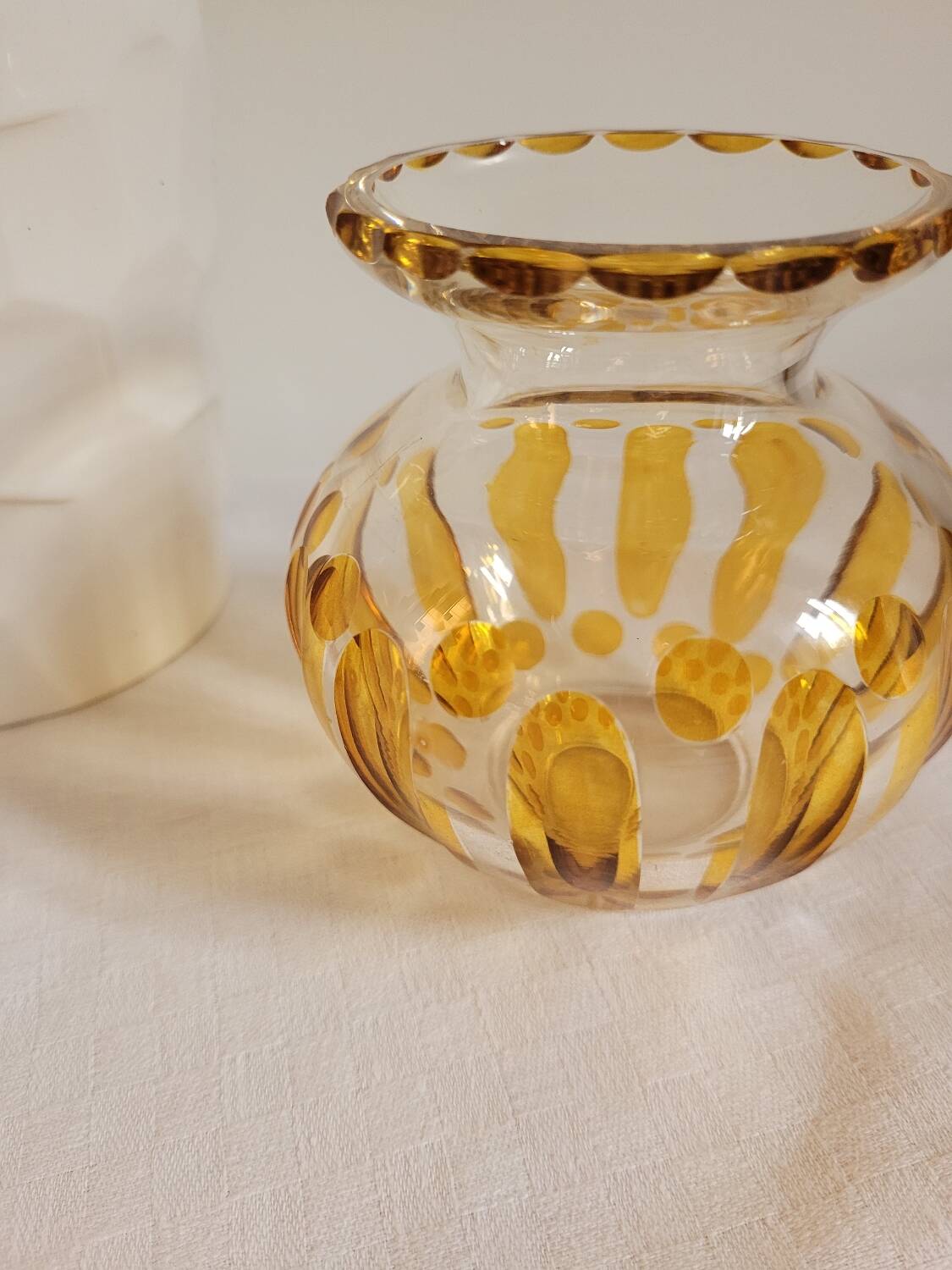 Czechoslovakian crystal glass vase