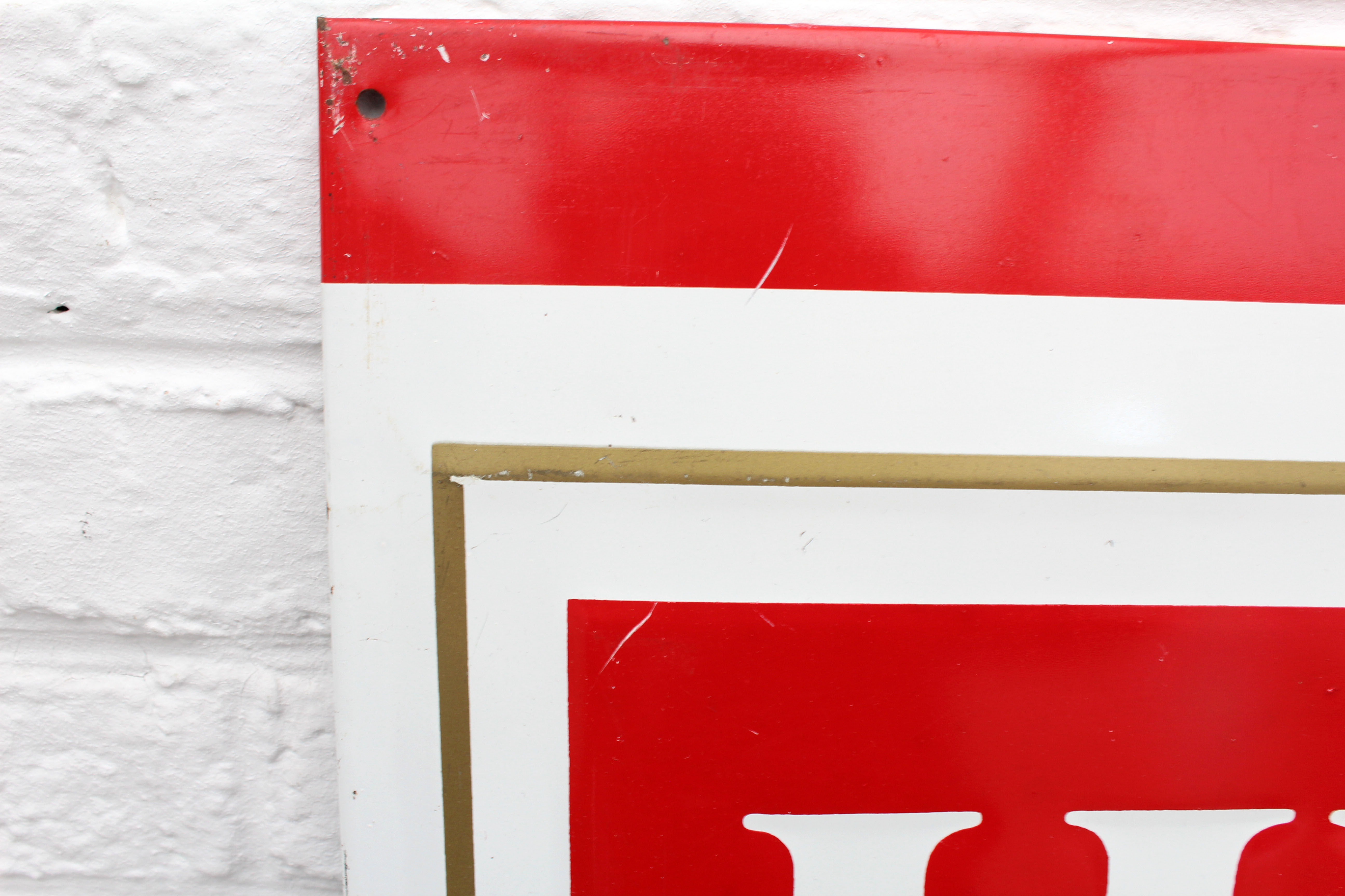 Large vintage German advertising metal sign, Lux cigarette