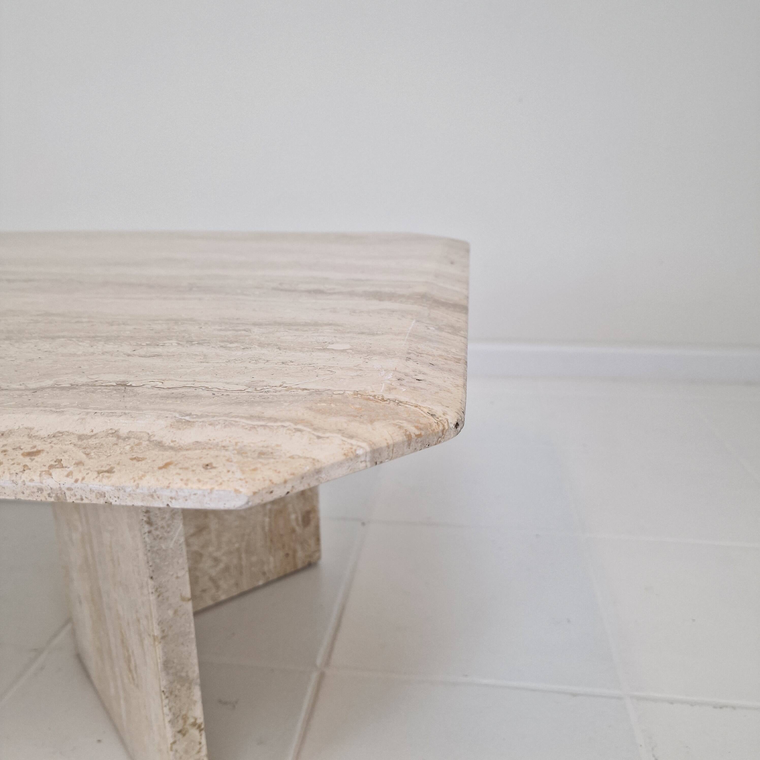 Rectangle Travertine Coffee or Side Table, Italy 1980s