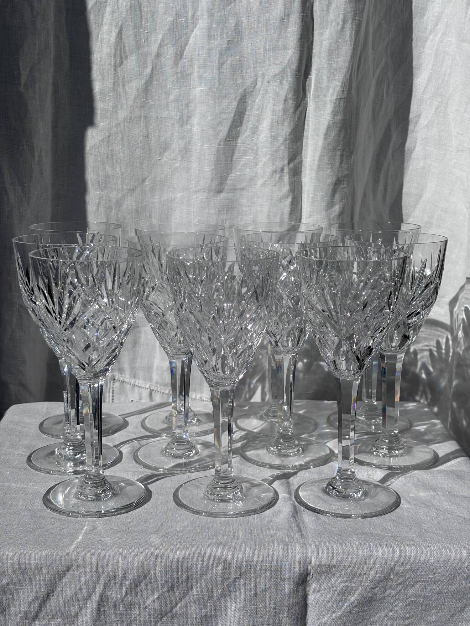 Set of 11 chantilly red wine glasses by saint-louis