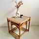 Tables gigognes bambou rotin osier - 1950/60