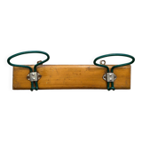 Old coat rack from the 50's double wood and metal hooks