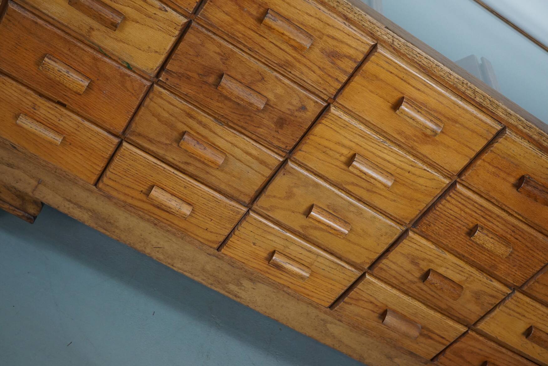 Antique British Oak Haberdashery Cabinet or Shop Counter, 1920/30s