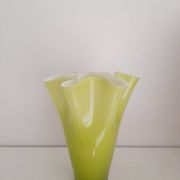 Green opaline handkerchief vase Fasoletto