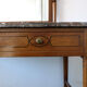 Belgian Art Deco dressing table with marquetry, red marble top, 1920-1930
