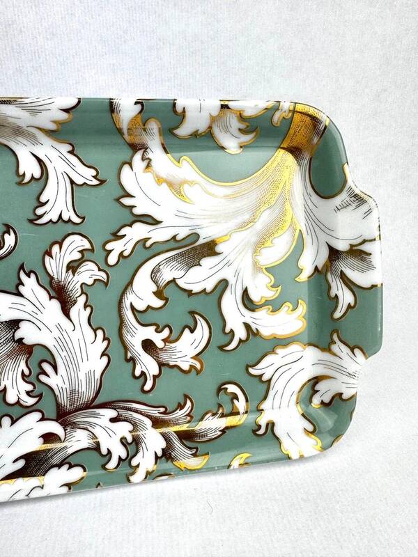 Rectangular Limoges porcelain dish – Geneviève Lethu – “Cipango” decor, 1991