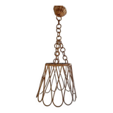 60s rattan pendant light