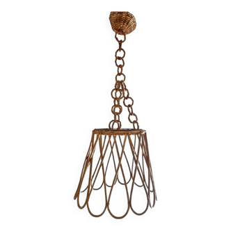 60s rattan pendant light