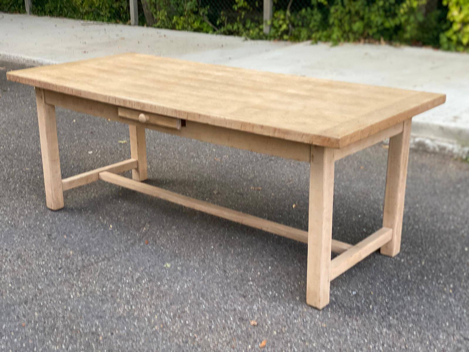 Renovated 19th century farmhouse dining table with drawer 200cm