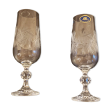 2 Karas Crystal champagne flutes
