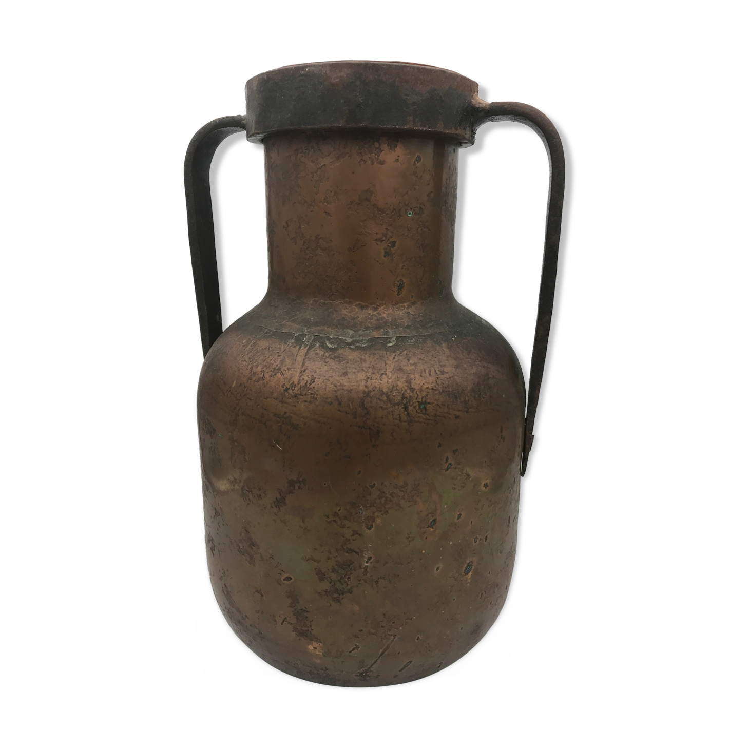 Amphore copper and ironwork of art signature Jean Goardère