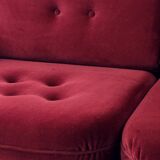 Canapé 2 places en velours de Hikor Pisek, Tchécoslovaquie, années 1980