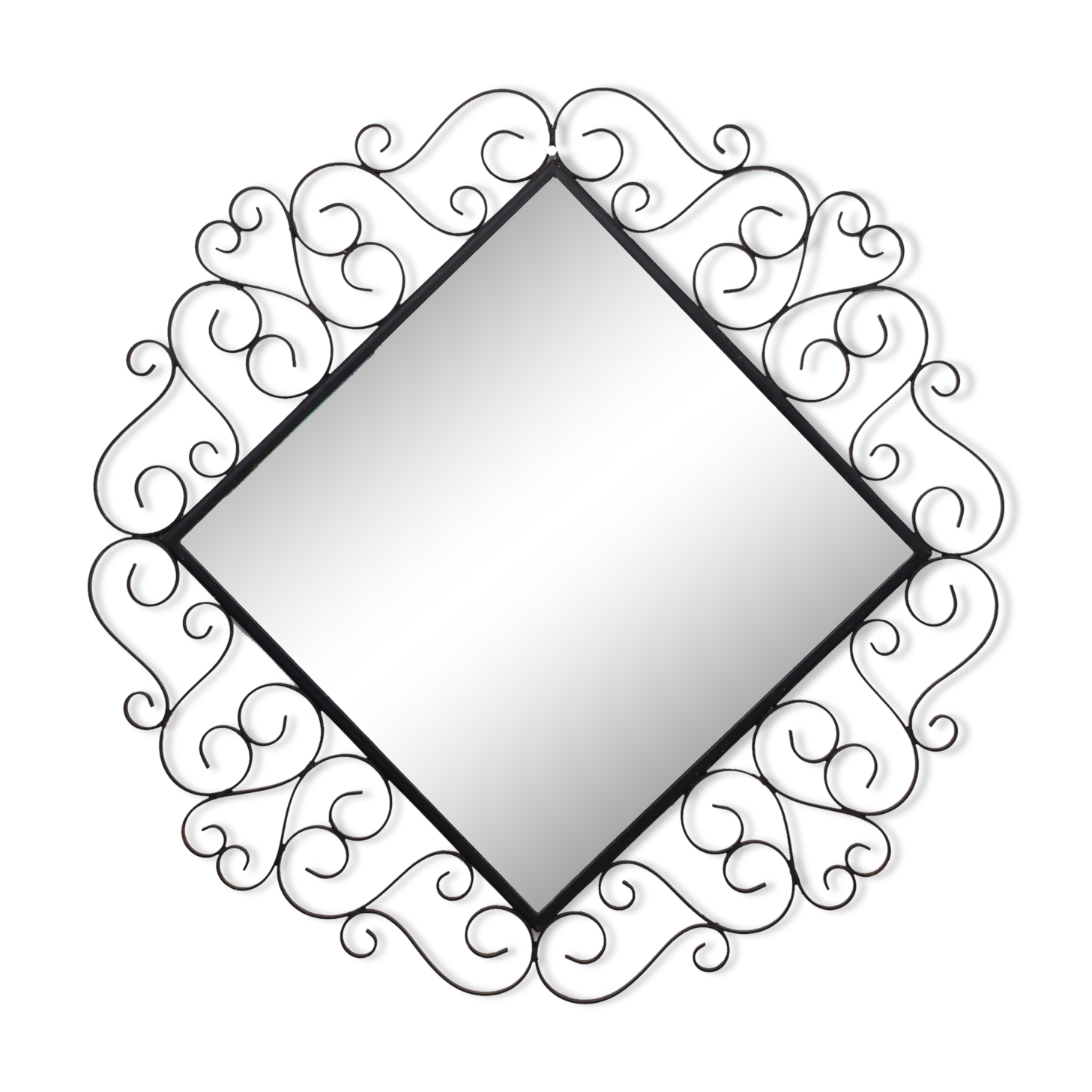 Chaty Vallauris wrought iron mirror 38cm