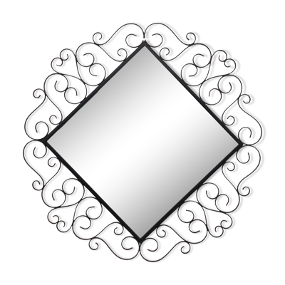 Miroir Chaty Vallauris en fer forgé 38cm